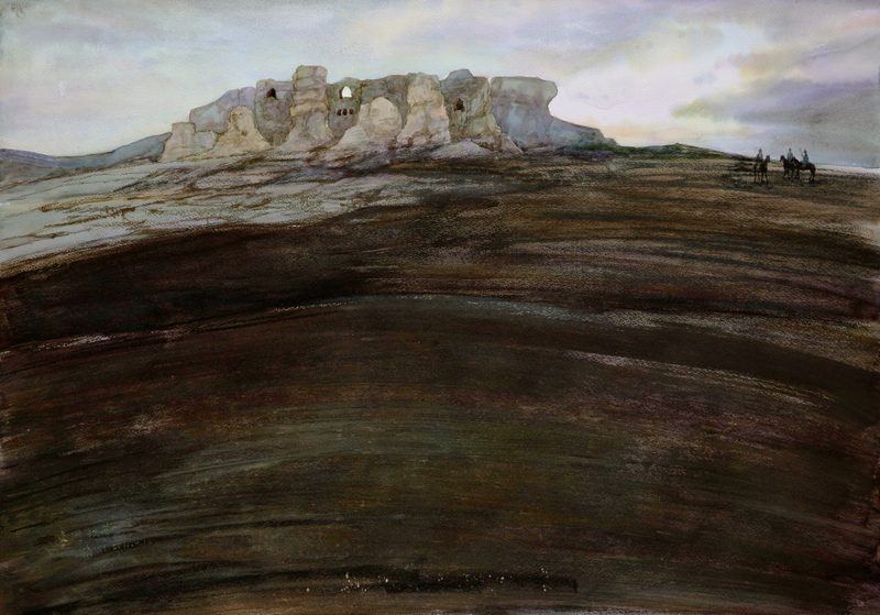 The ruins of Jiaohe Ancient City rest upon golden sands,