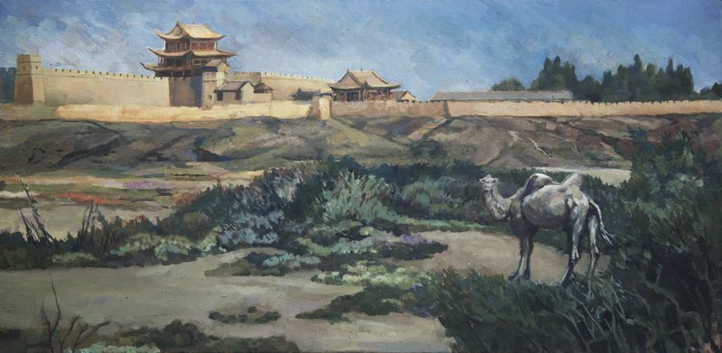As herds of camels often arrive at Jiayuguan Pass,